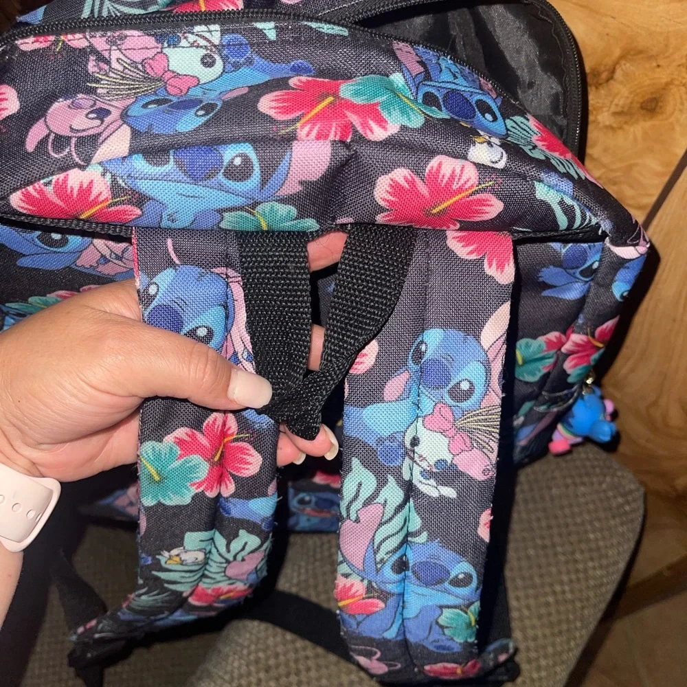 Colorful Stitch Backpack with Floral Design - Picture 9 of 10